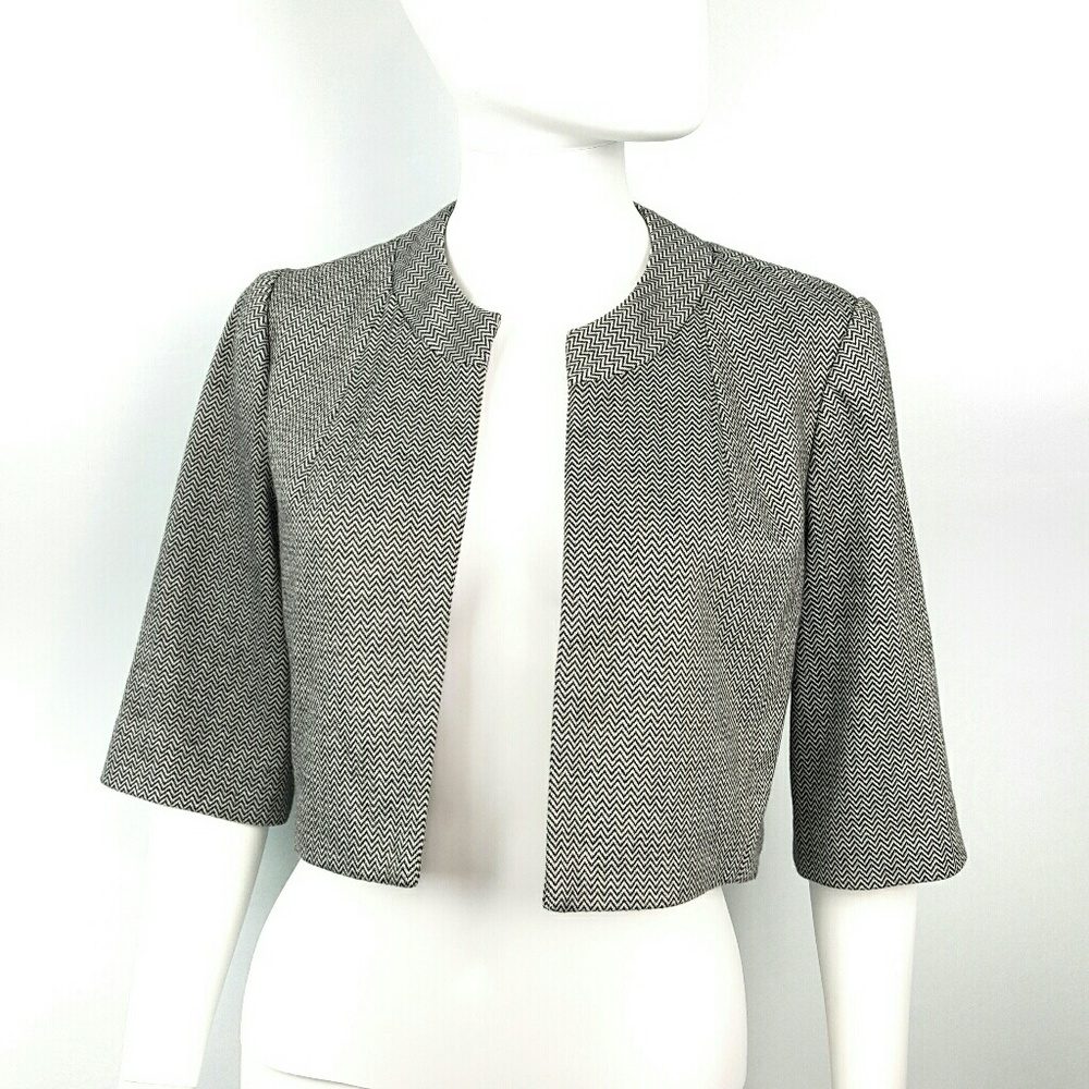 Calvin Klein Chevron Zigzag Shrug Cropped Cardigan